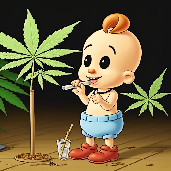 01089-7778-A cute album-cover photo of  BambaBaby smoking a joint next to a cannabis plant  _lora_BambaBaby_1.0_.jpg